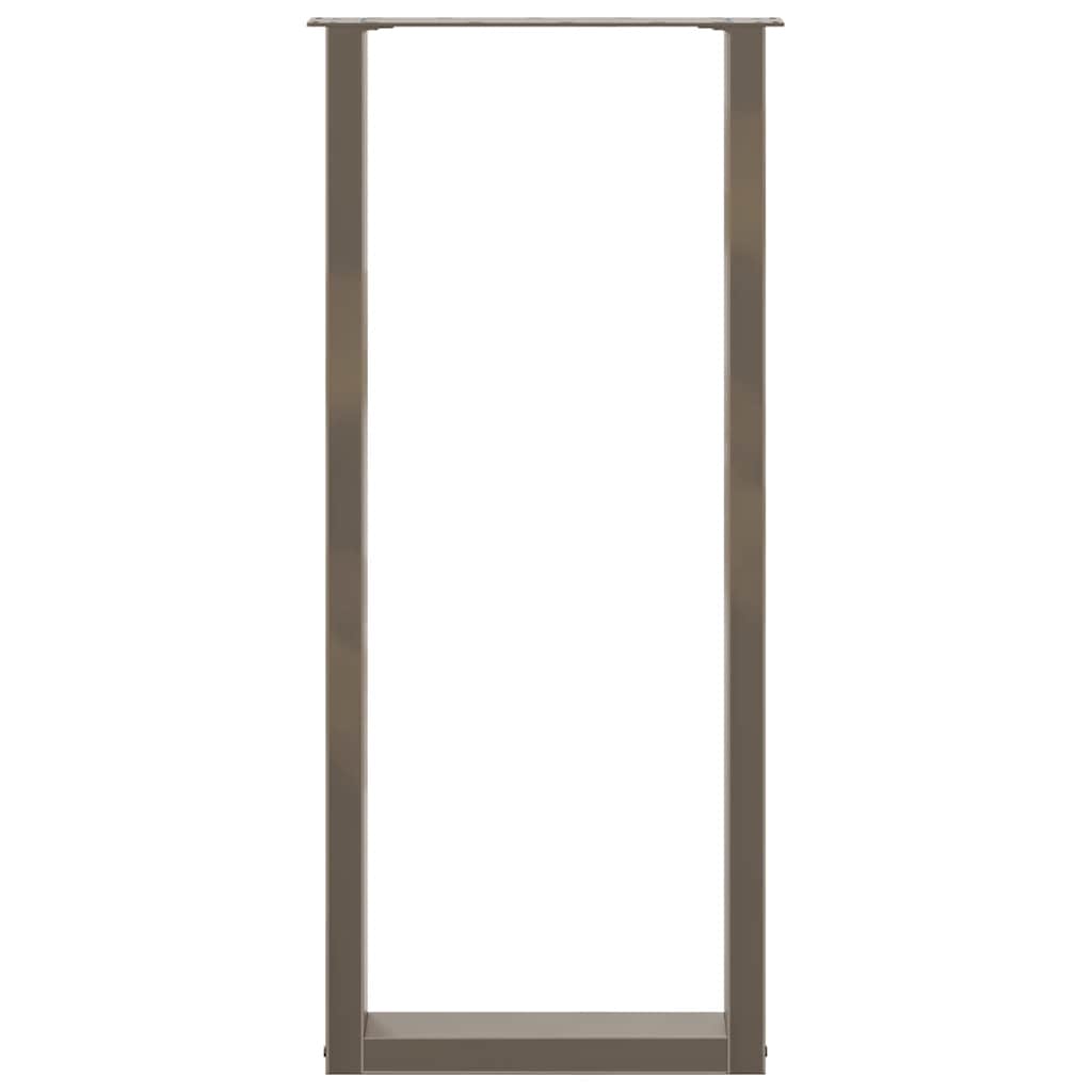 2 db U alakú bárasztalláb natúr acélból 40x(110-111) cm
