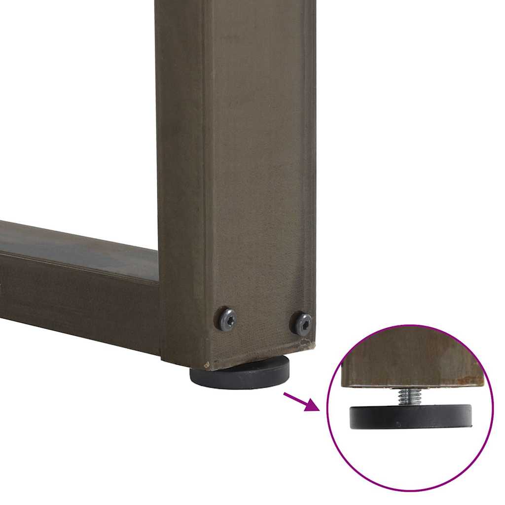 2 db U alakú bárasztalláb natúr acélból 40x(110-111) cm