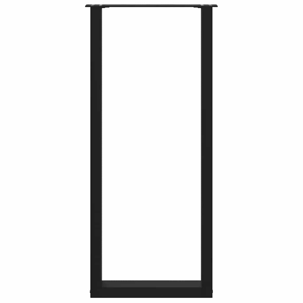 2 db fekete U-alakú acél bárasztalláb 50 x (110-111) cm