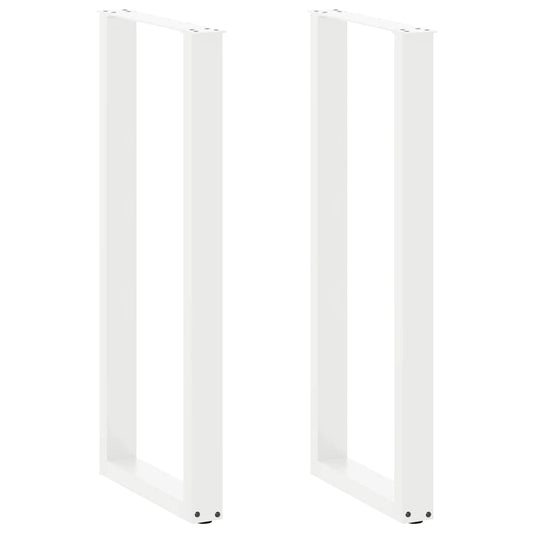 2 db fehér U alakú bárasztalláb 50 x (110-111) cm acél