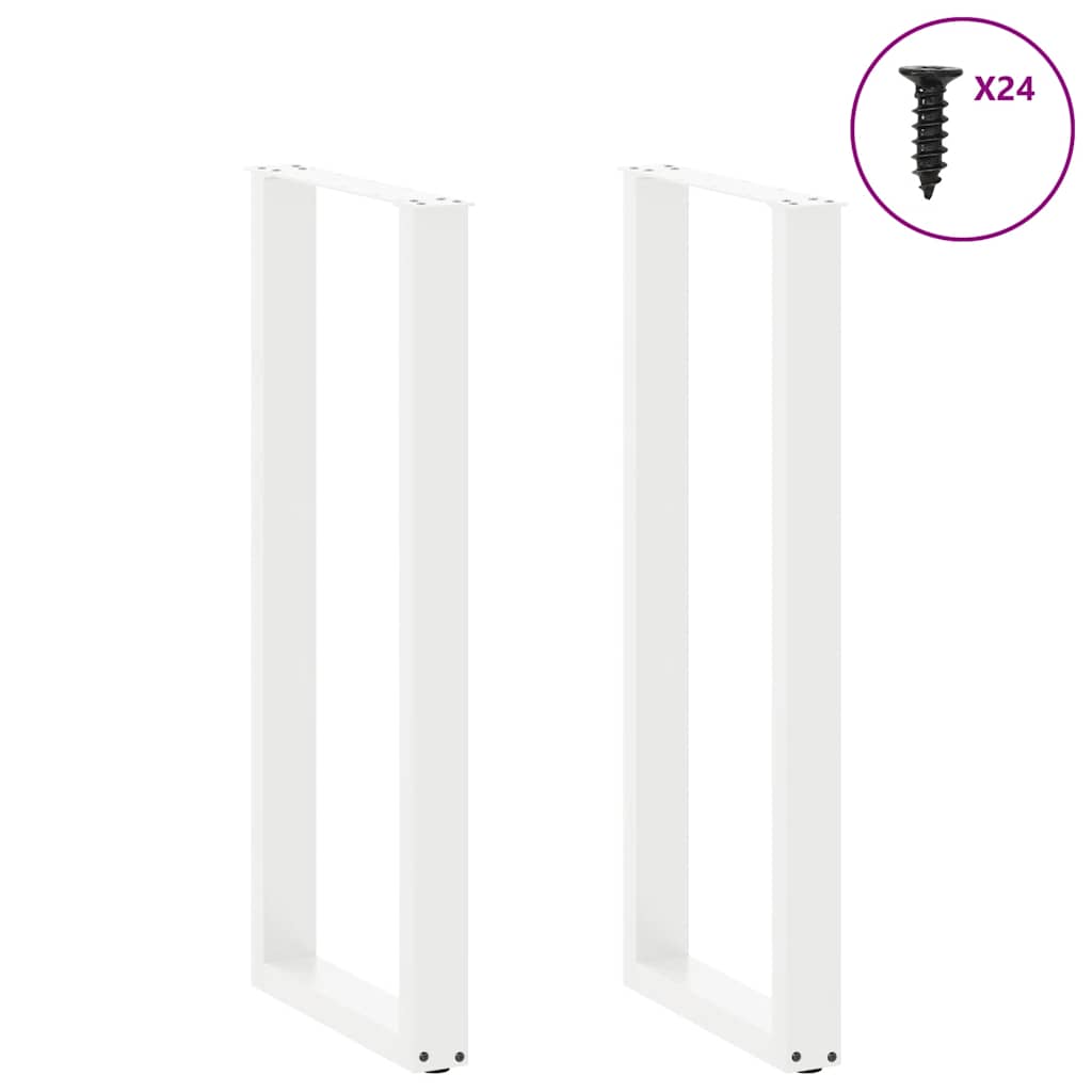 2 db fehér U alakú bárasztalláb 50 x (110-111) cm acél