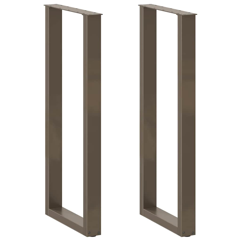 2 db U alakú bárasztalláb natúr acélból 50x(110-111) cm