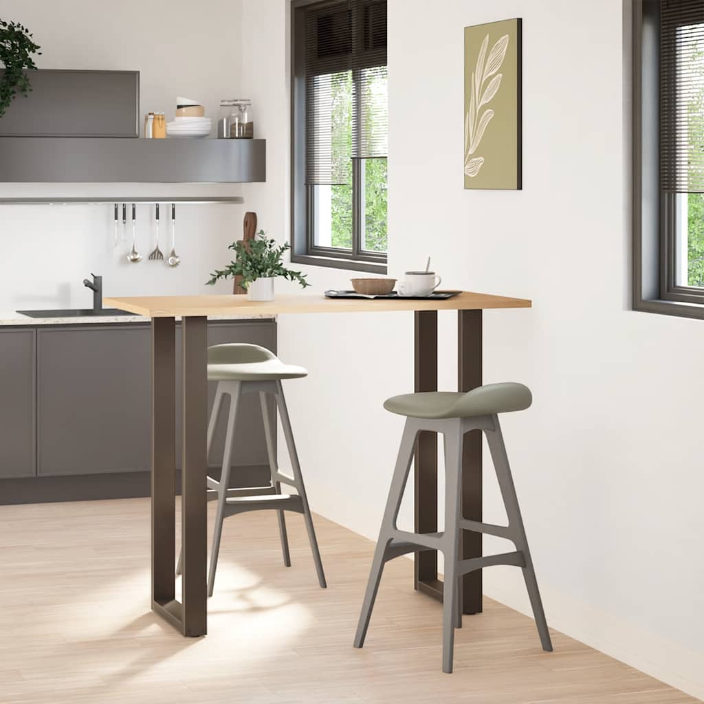 2 db U alakú bárasztalláb natúr acélból 50x(110-111) cm