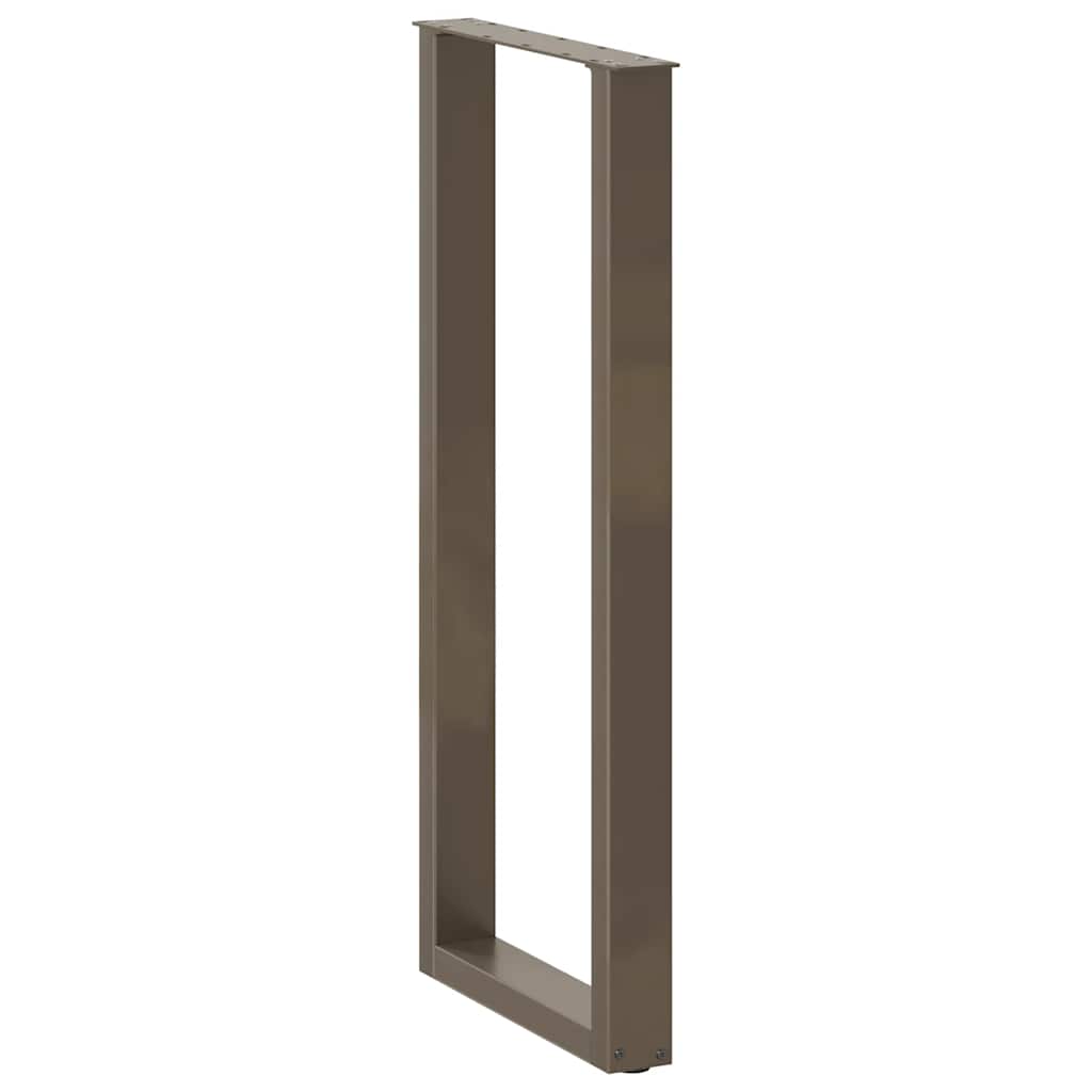 2 db U alakú bárasztalláb natúr acélból 50x(110-111) cm