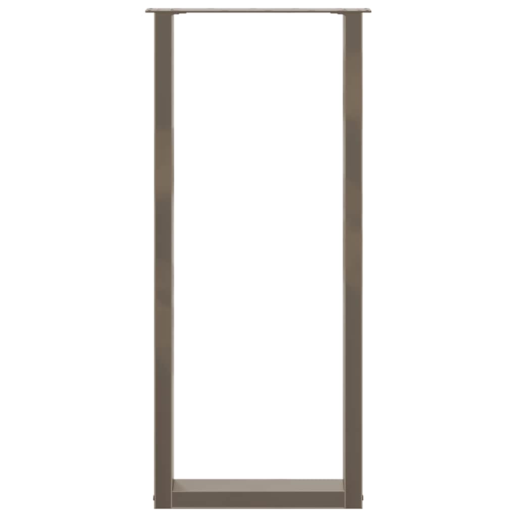 2 db U alakú bárasztalláb natúr acélból 50x(110-111) cm