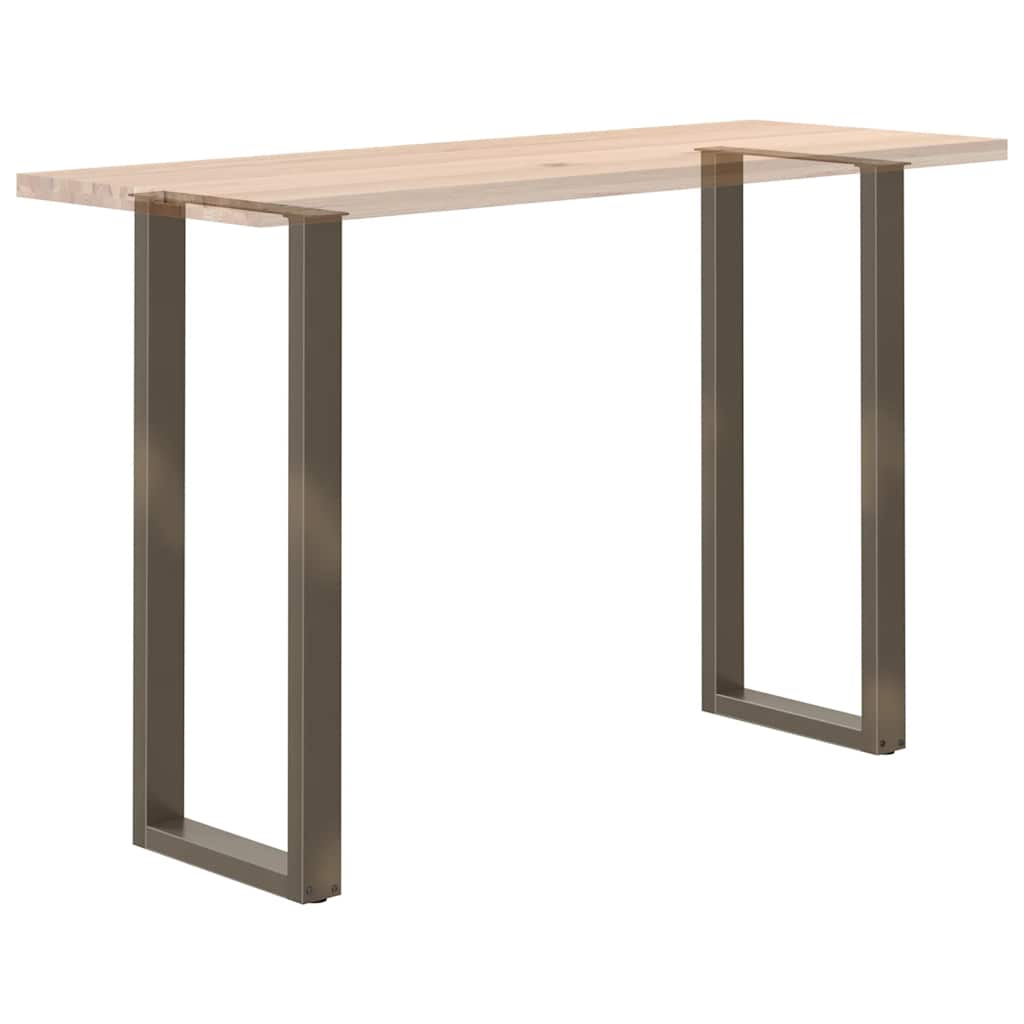 2 db U alakú bárasztalláb natúr acélból 50x(110-111) cm