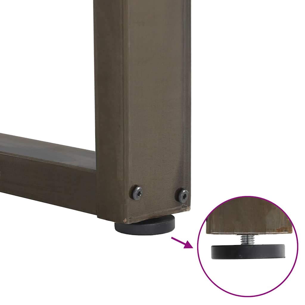 2 db U alakú bárasztalláb natúr acélból 50x(110-111) cm