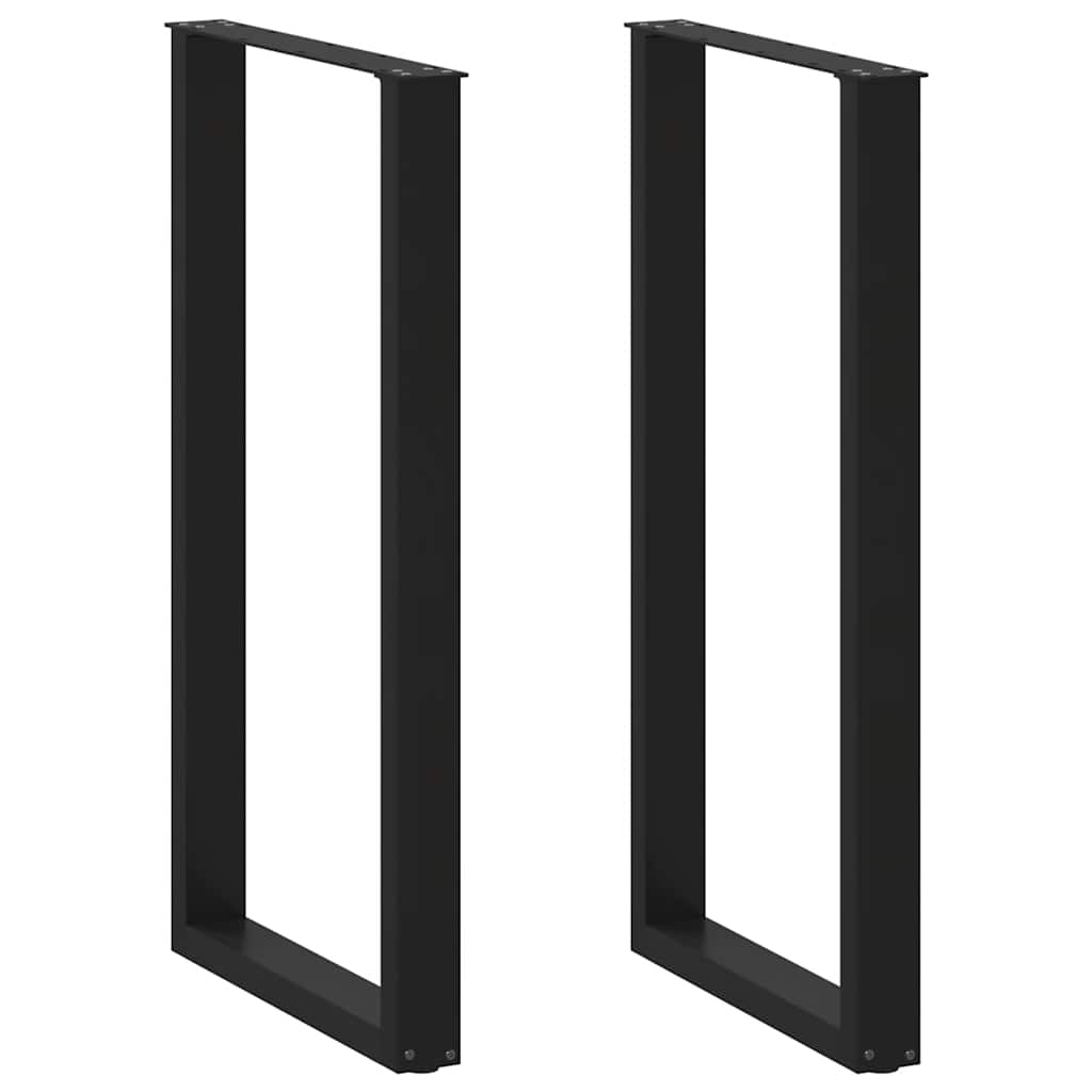2 db fekete U alakú acél bárasztalláb 60 x (110-111) cm