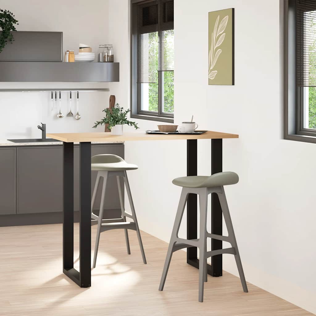 2 db fekete U alakú acél bárasztalláb 60 x (110-111) cm