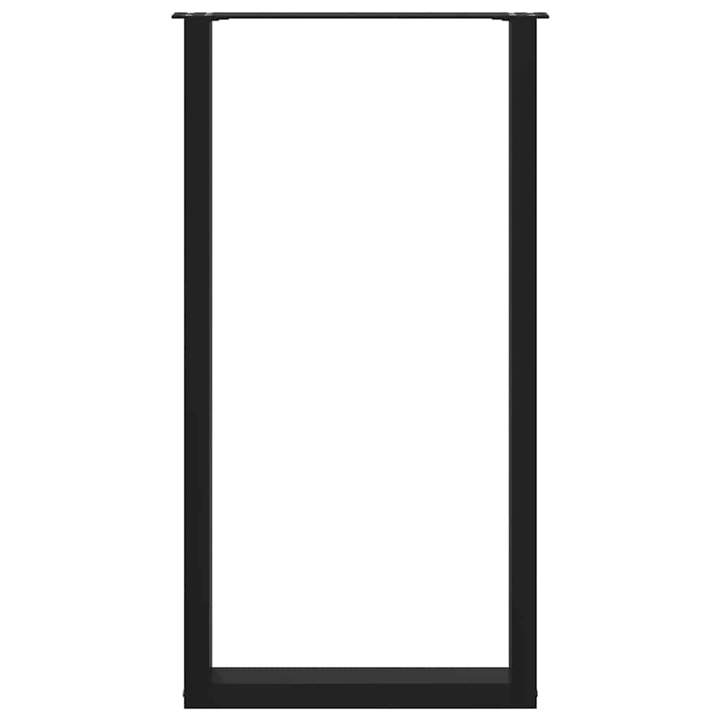 2 db fekete U alakú acél bárasztalláb 60 x (110-111) cm