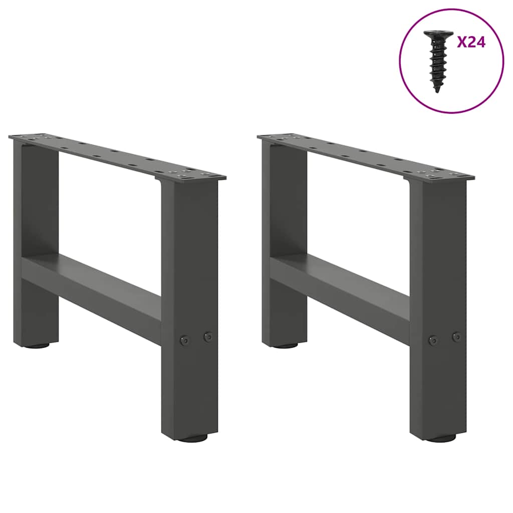 2 db antracitszürke acél dohányzóasztal láb 50x(30-31) cm