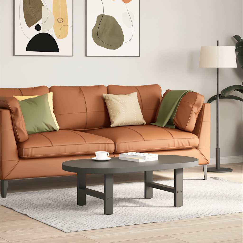 2 db antracitszürke acél dohányzóasztal láb 50x(30-31) cm