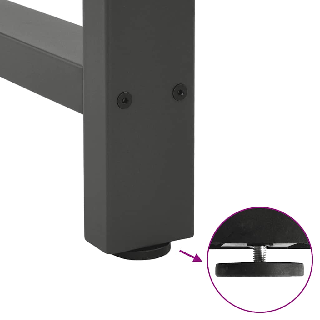 2 db antracitszürke acél dohányzóasztal láb 60 x (30-31) cm