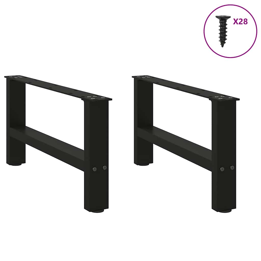 2 db fekete acél dohányzóasztal láb 70 x (30-31) cm