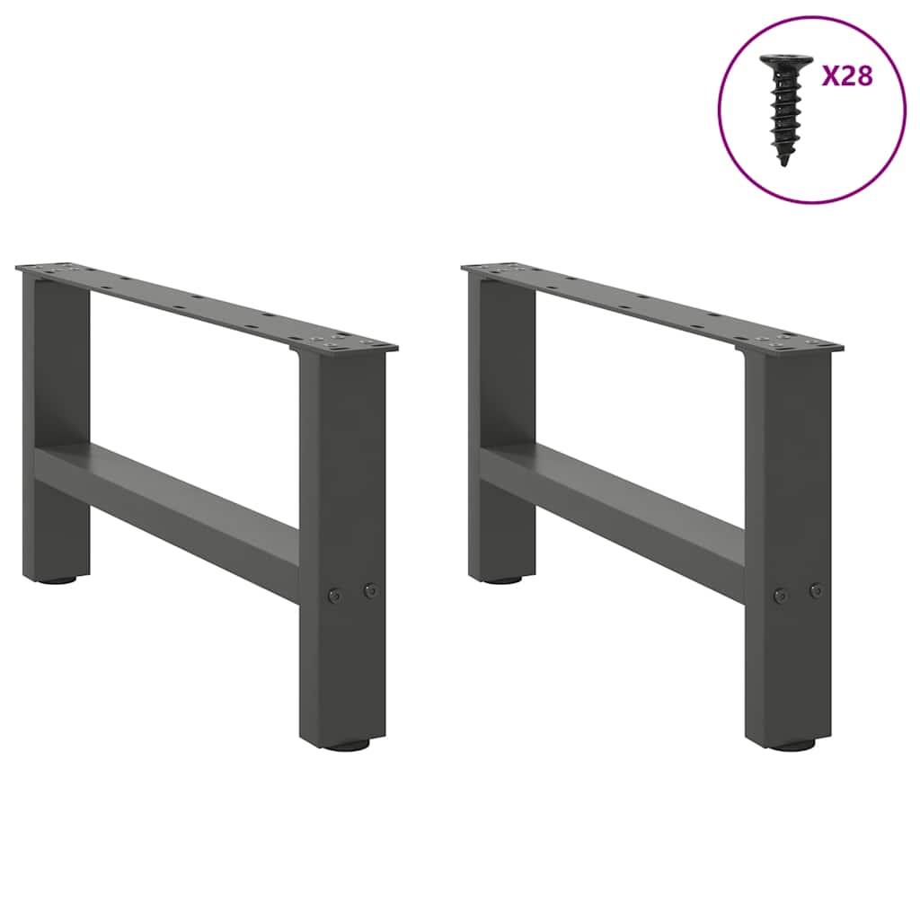 2 db antracitszürke acél dohányzóasztal láb 70 x (30-31) cm
