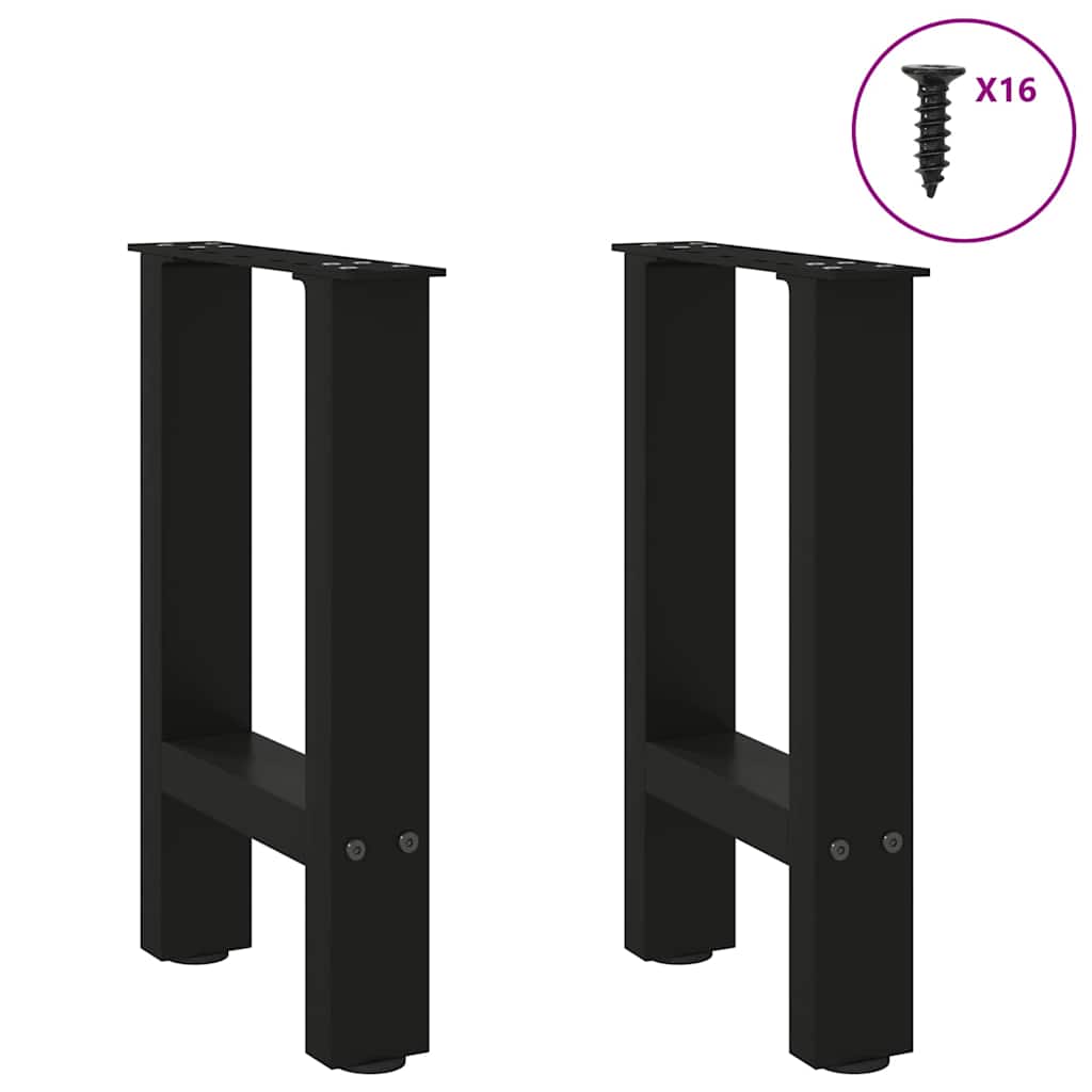 2 db fekete acél dohányzóasztal láb 28 x (42-43) cm