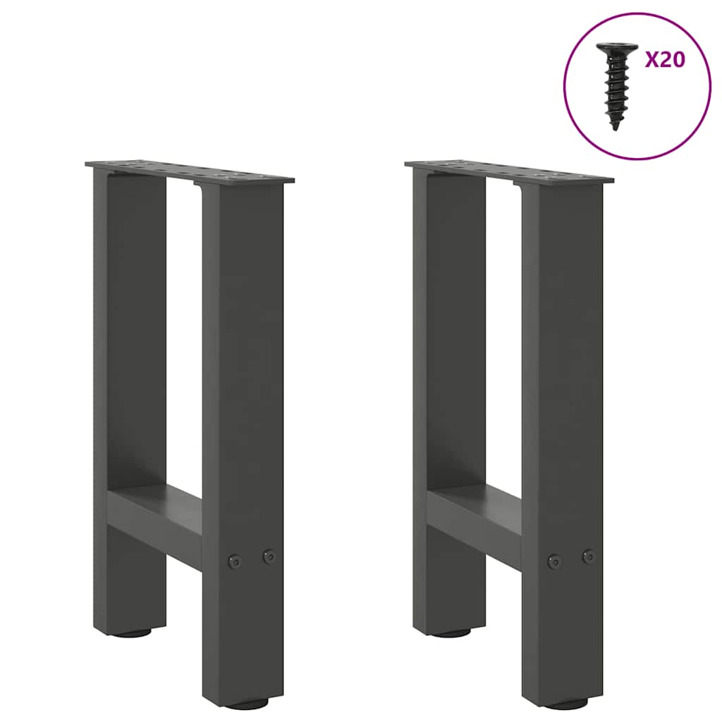 2 db antracitszürke acél dohányzóasztal láb 38x(42-43) cm