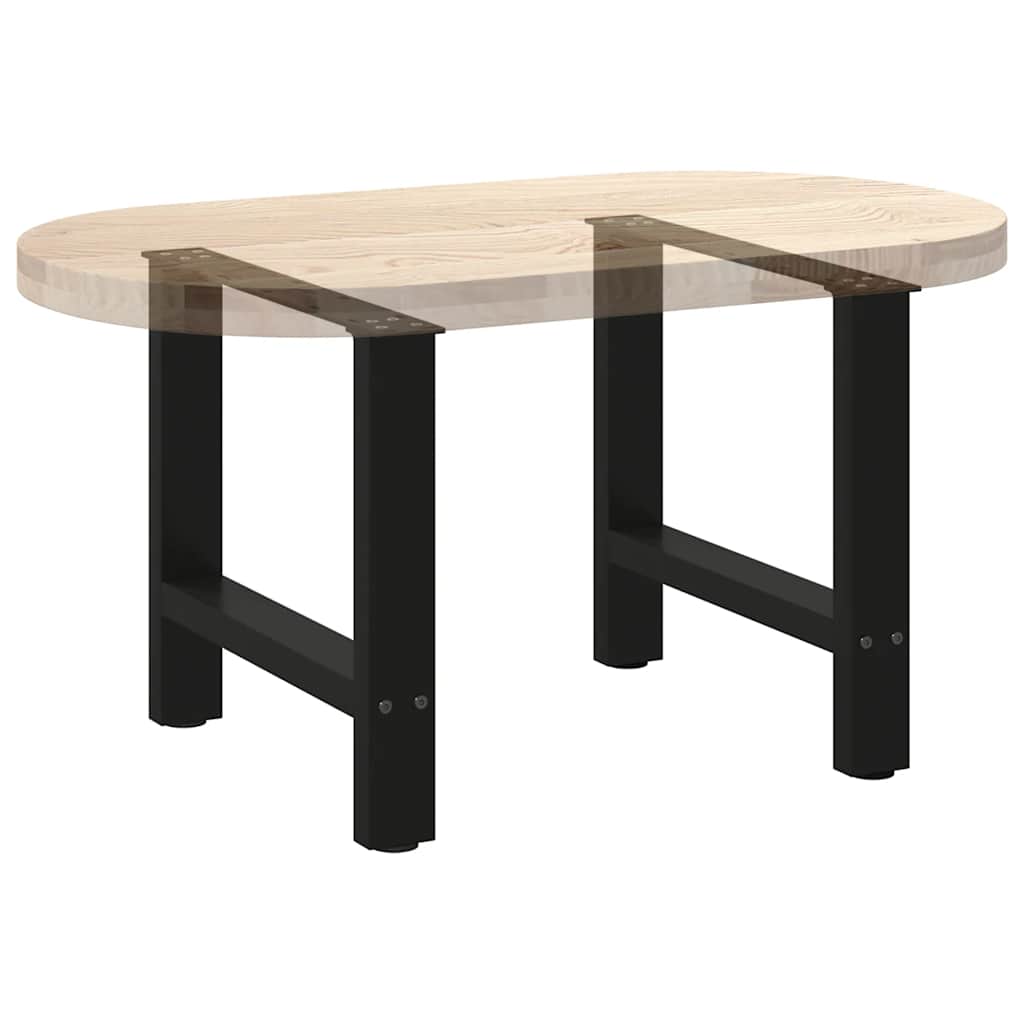 2 db fekete acél dohányzóasztal láb 60 x (42-43) cm