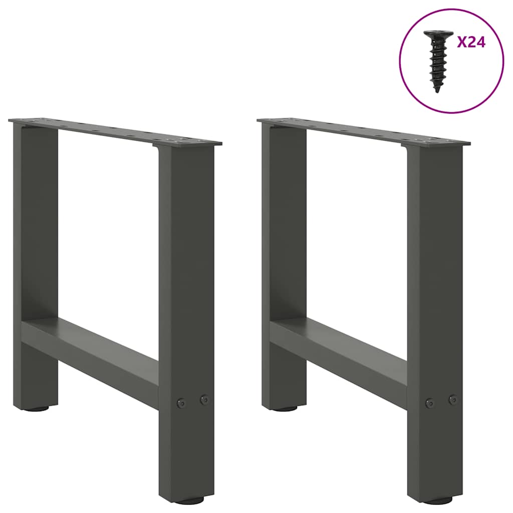 2 db antracitszürke acél dohányzóasztal láb 60 x (42-43) cm