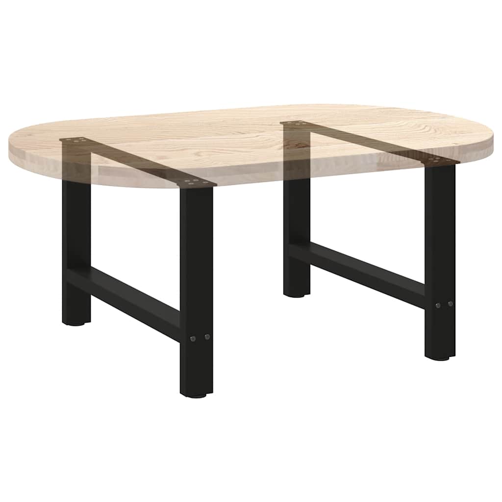2 db fekete acél dohányzóasztal láb 70 x (42-43) cm