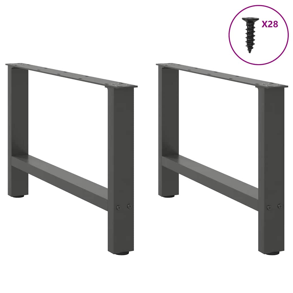 2 db antracitszürke acél dohányzóasztal láb 70 x (42-43) cm