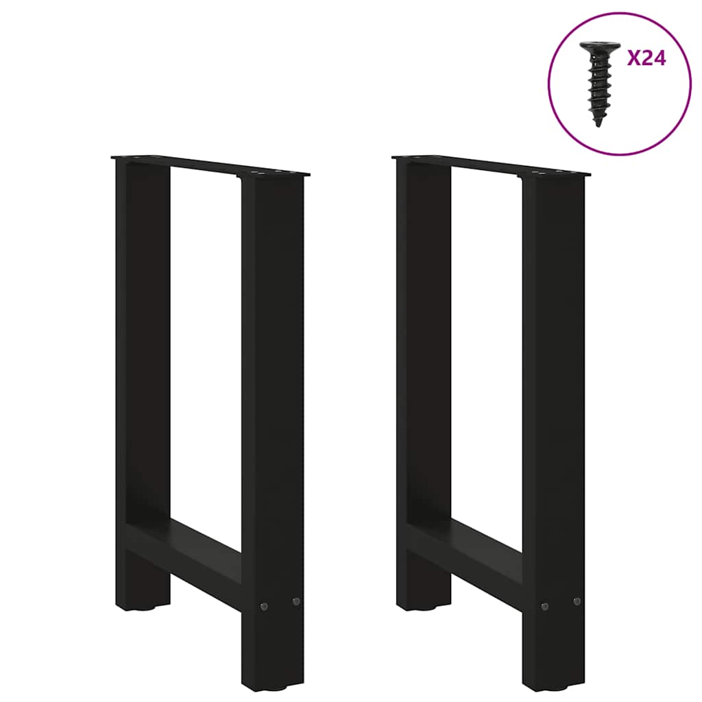 2 db fekete acél étkezőasztal láb 60 x (72-73) cm
