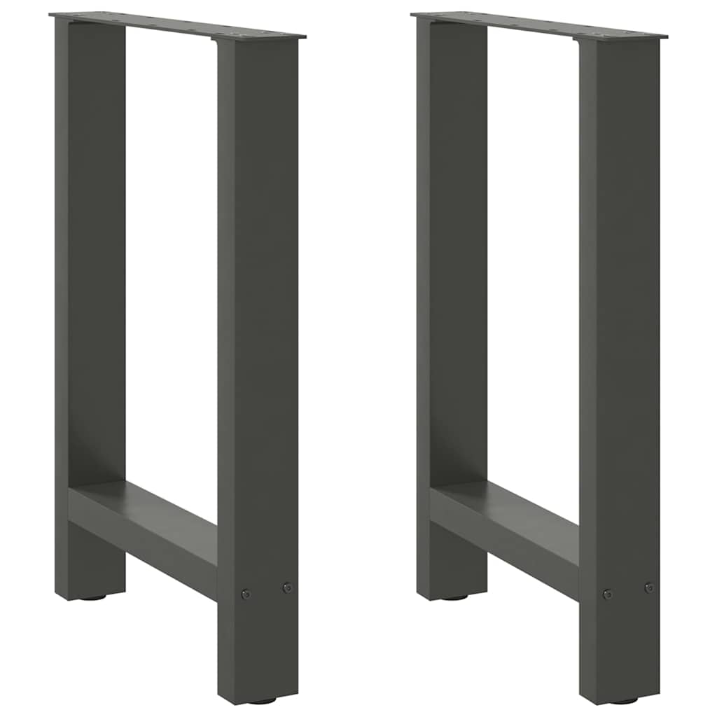 2 db antracitszürke acél étkezőasztalláb 60x(72-73) cm