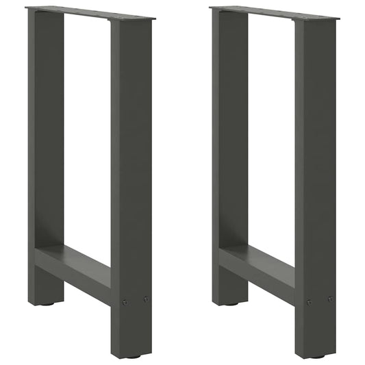 2 db antracitszürke acél étkezőasztalláb 60x(72-73) cm