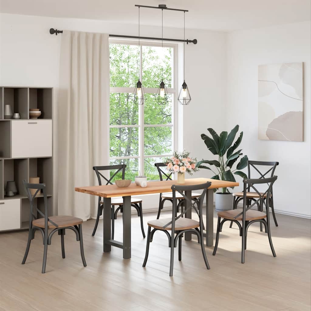 2 db antracitszürke acél étkezőasztalláb 60x(72-73) cm