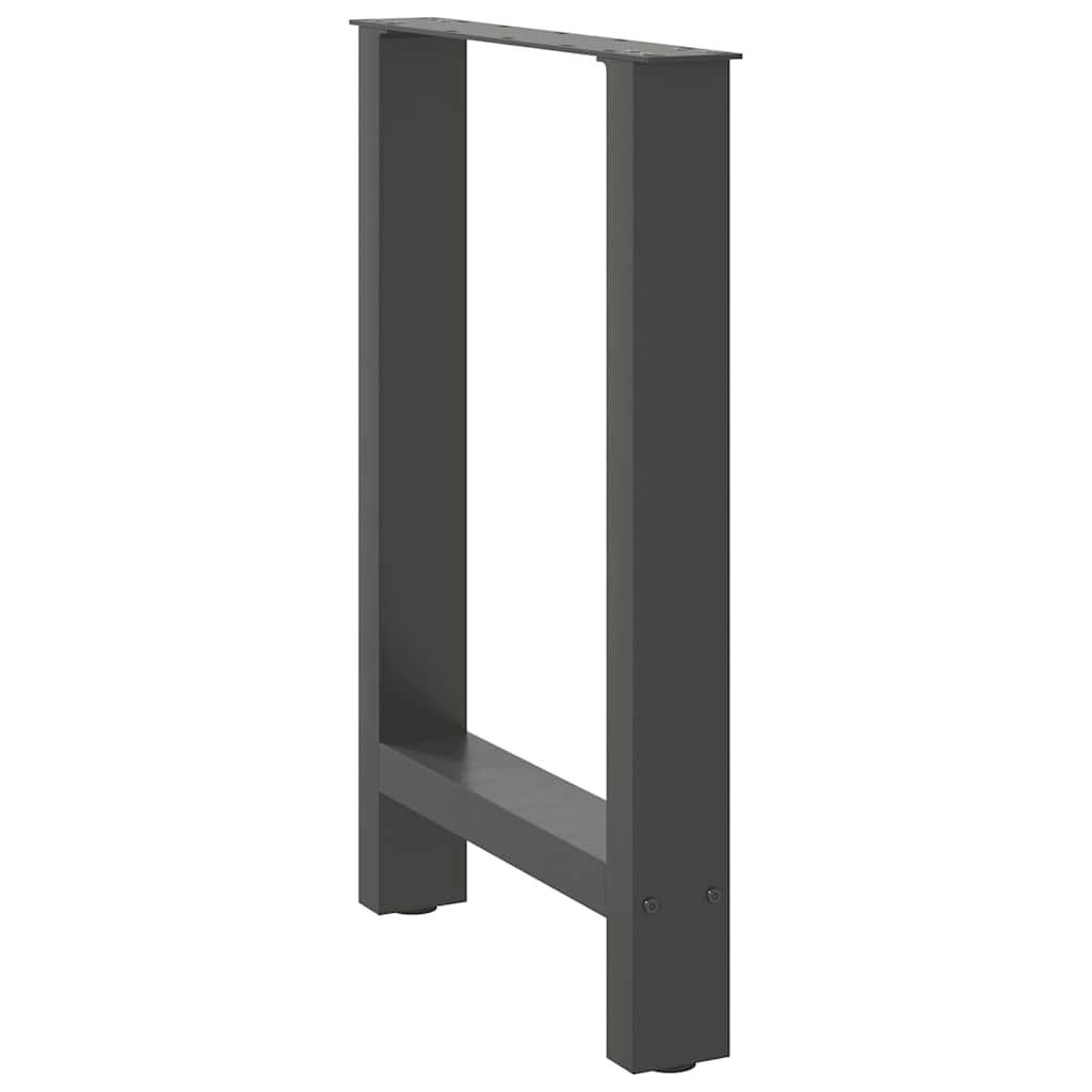 2 db antracitszürke acél étkezőasztalláb 60x(72-73) cm