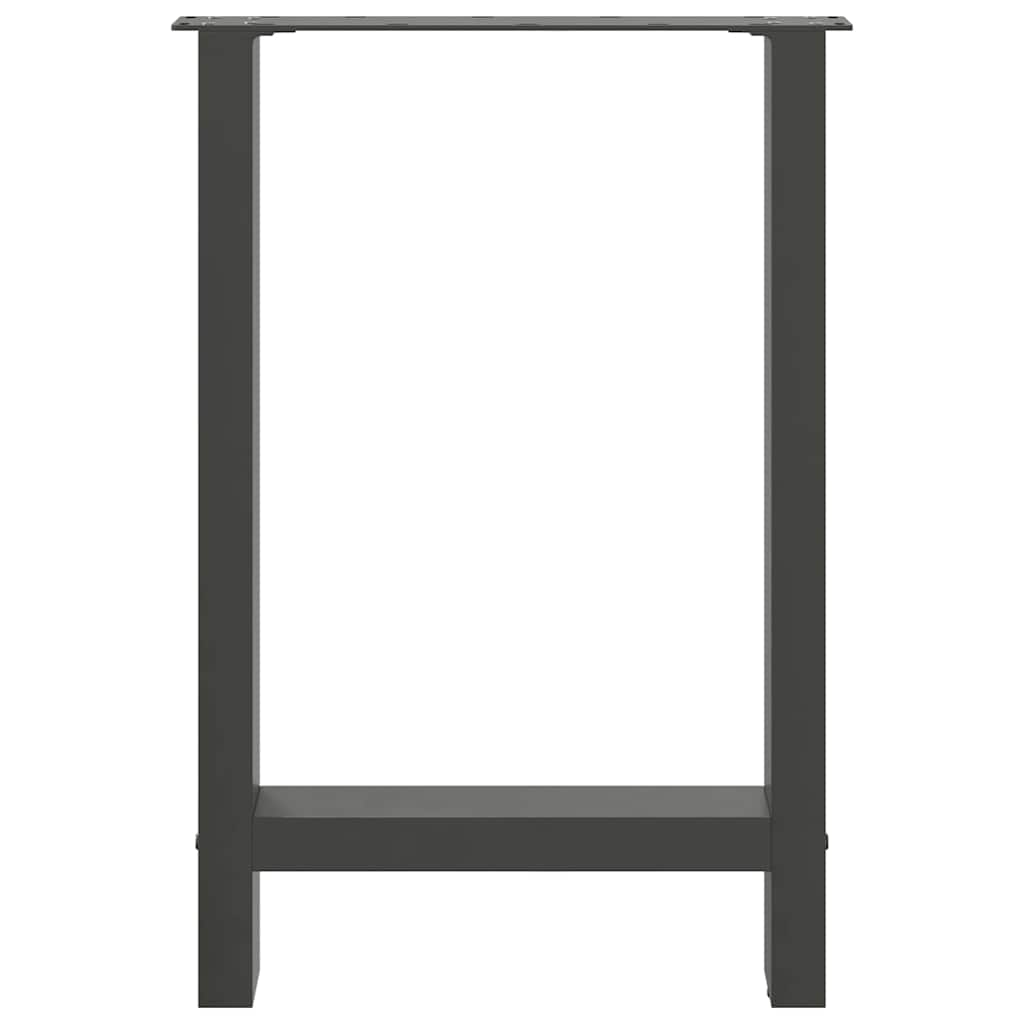 2 db antracitszürke acél étkezőasztalláb 60x(72-73) cm