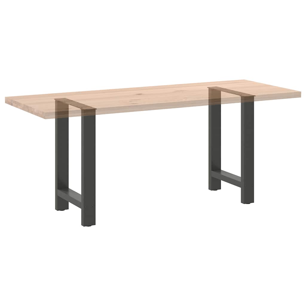 2 db antracitszürke acél étkezőasztalláb 60x(72-73) cm