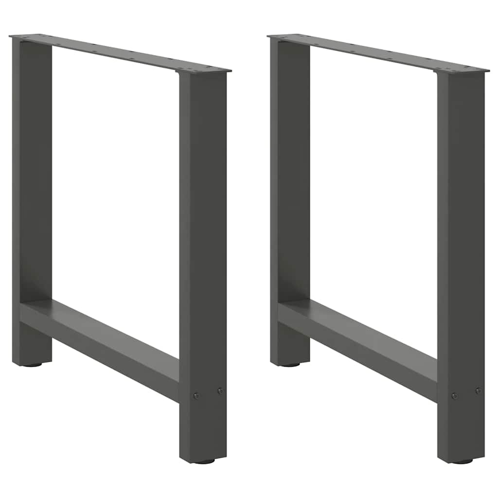 2 db antracitszürke acél étkezőasztalláb 70x(72-73) cm