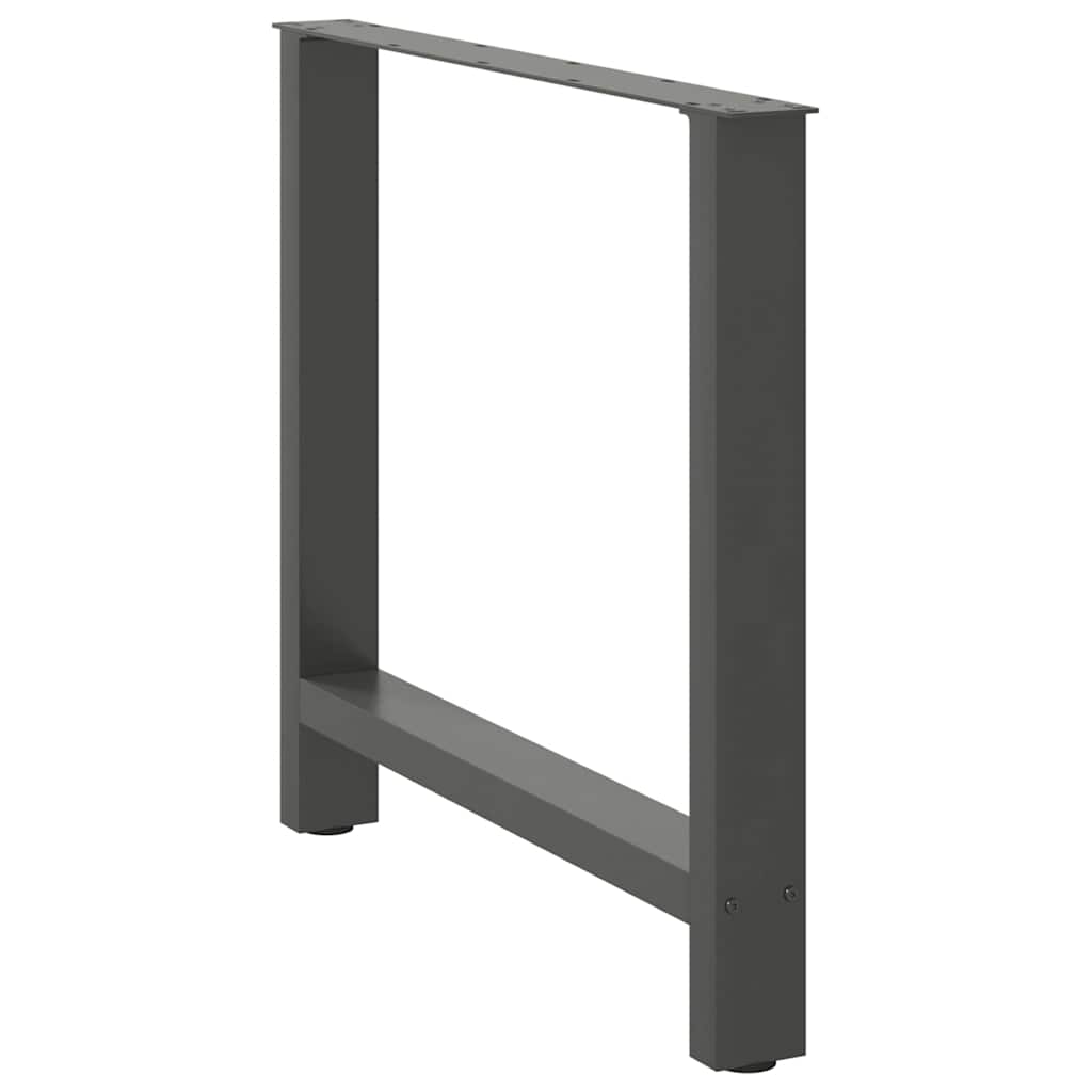 2 db antracitszürke acél étkezőasztalláb 70x(72-73) cm