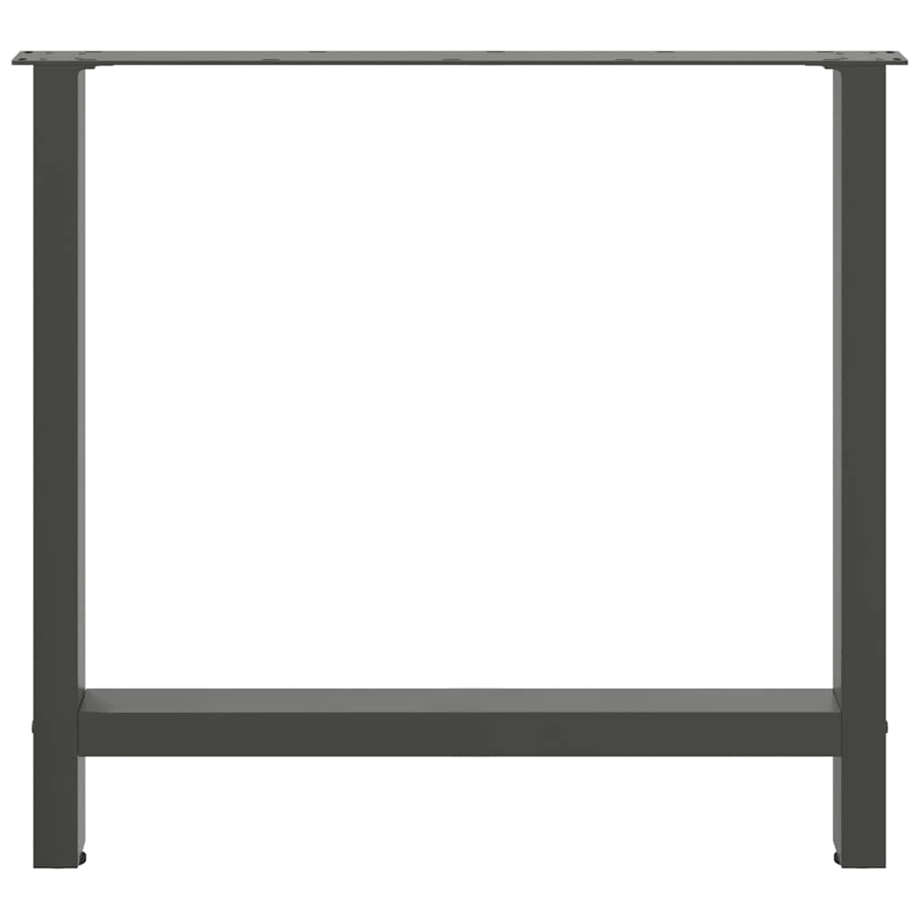 2 db antracitszürke acél étkezőasztalláb 70x(72-73) cm