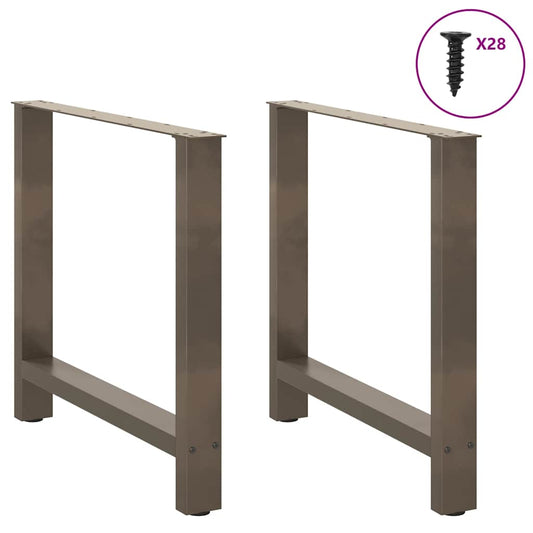 2 db natúr acél étkezőasztal láb 70 x (72-73) cm acél