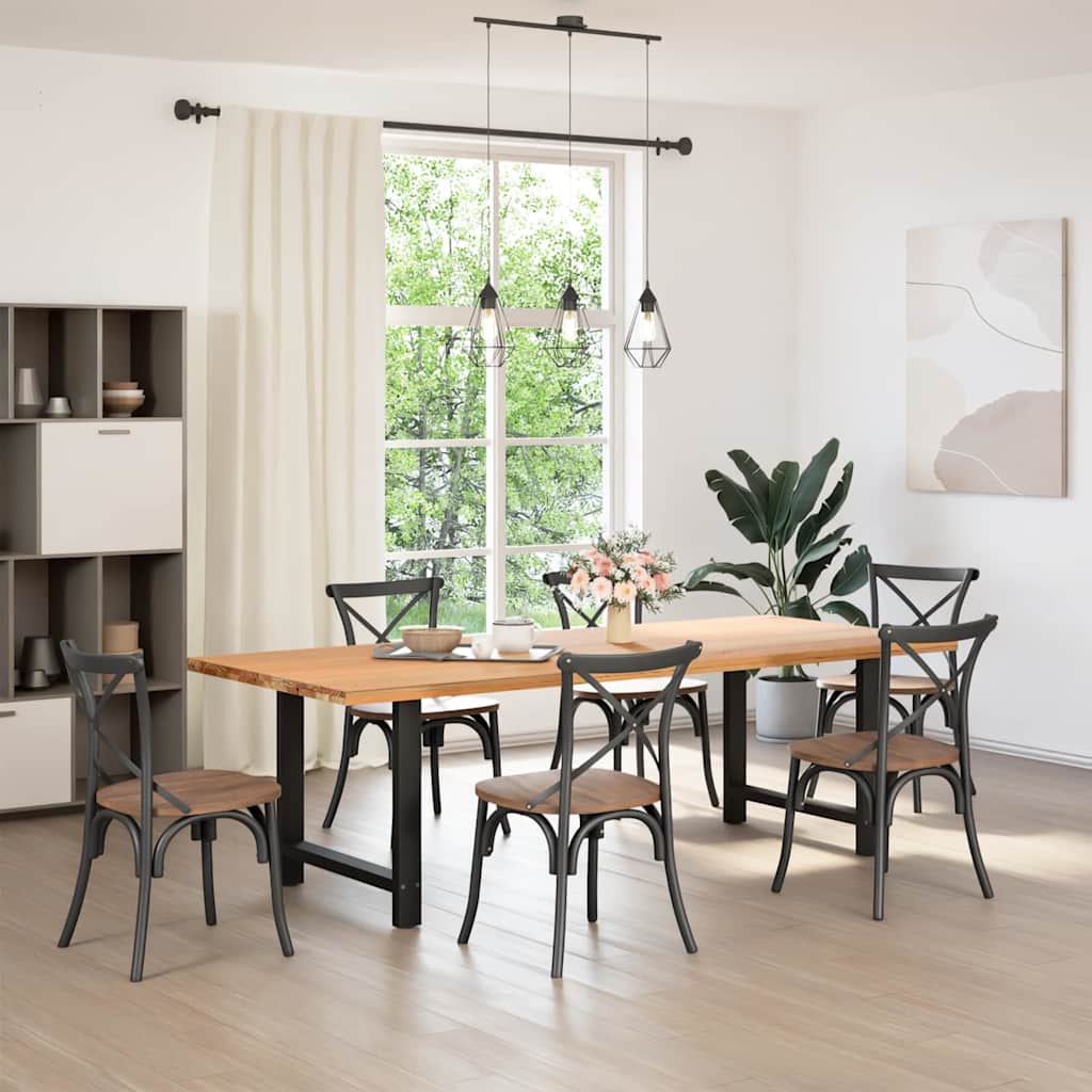 2 db fekete étkezőasztal láb 80 x (72-73) cm acél