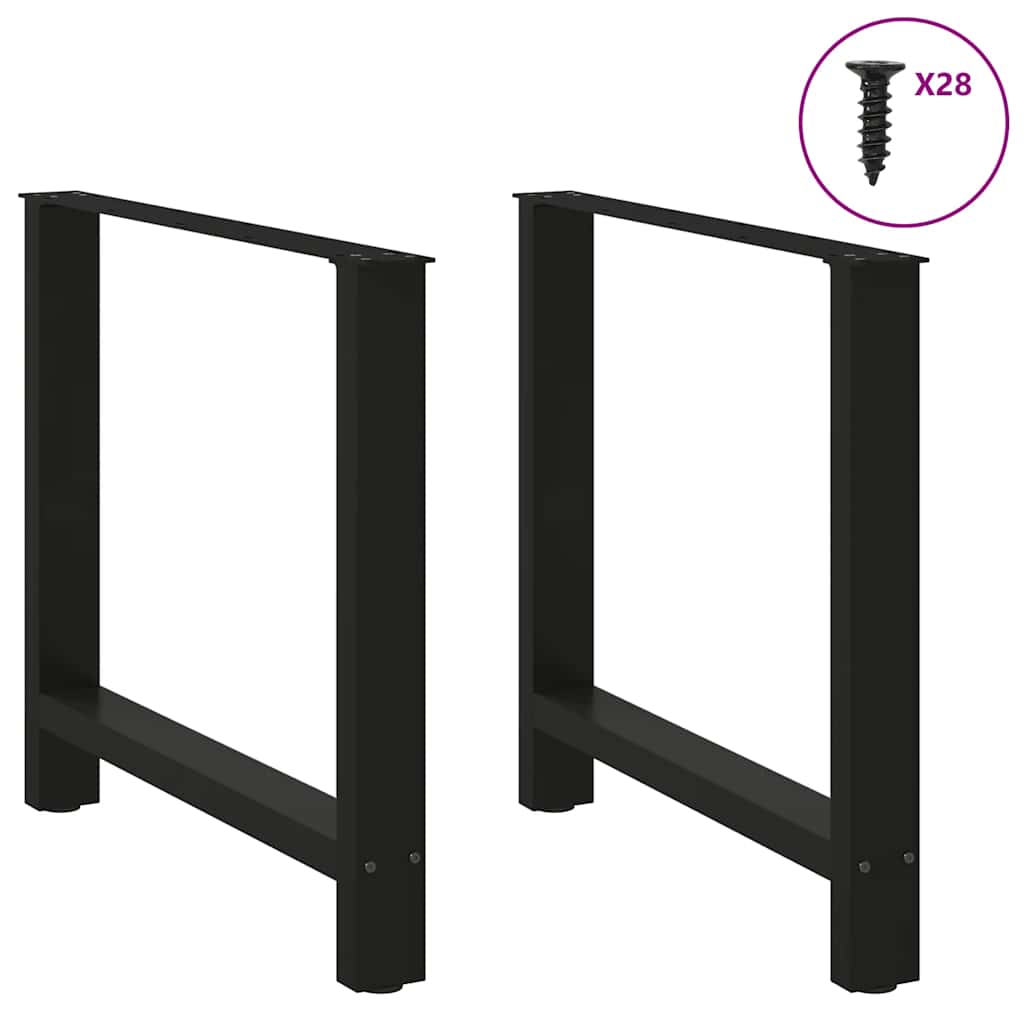 2 db fekete étkezőasztal láb 80 x (72-73) cm acél