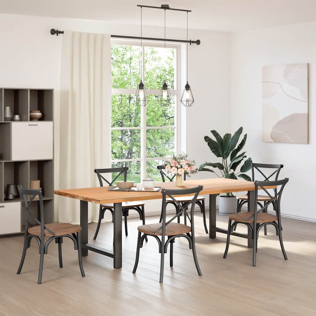 2 db antracitszürke acél étkezőasztalláb 80x(72-73) cm
