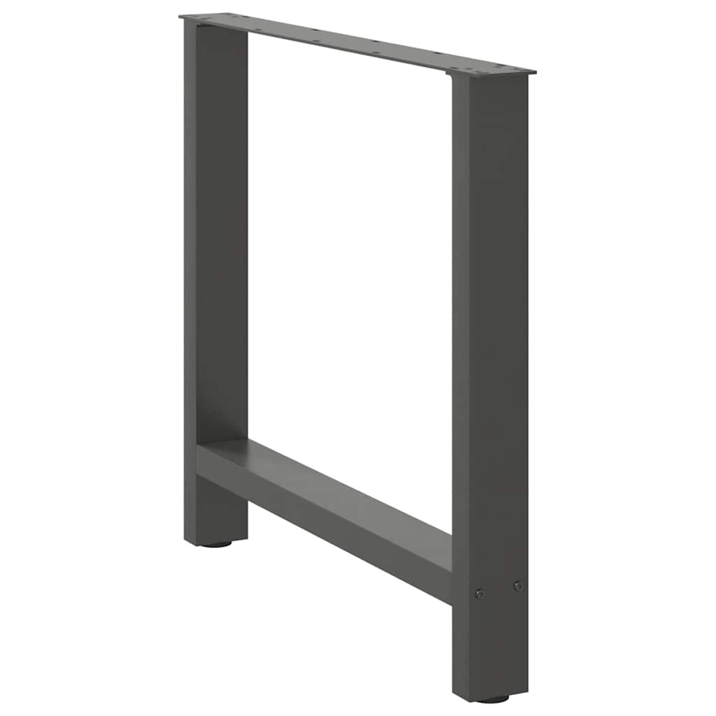 2 db antracitszürke acél étkezőasztalláb 80x(72-73) cm