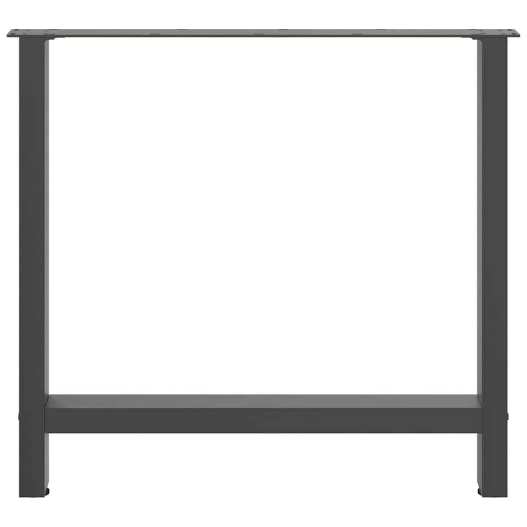 2 db antracitszürke acél étkezőasztalláb 80x(72-73) cm