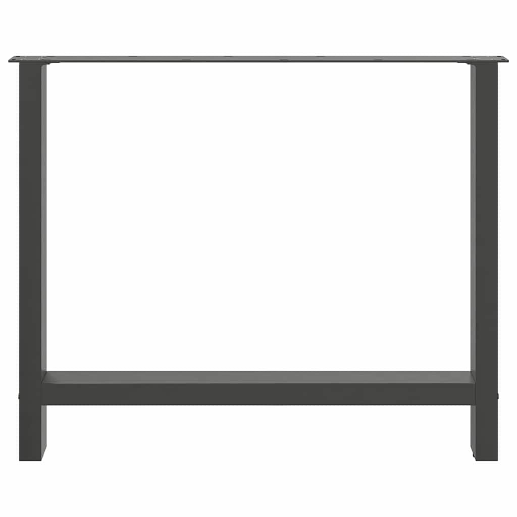 2 db antracitszürke acél étkezőasztalláb 90 x (72-73) cm
