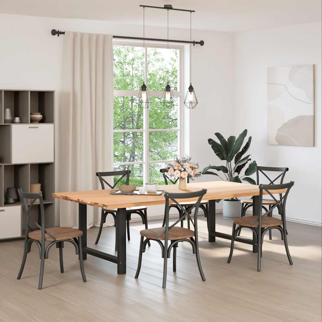 2 db fekete acél étkezőasztal láb 100 x (72-73) cm