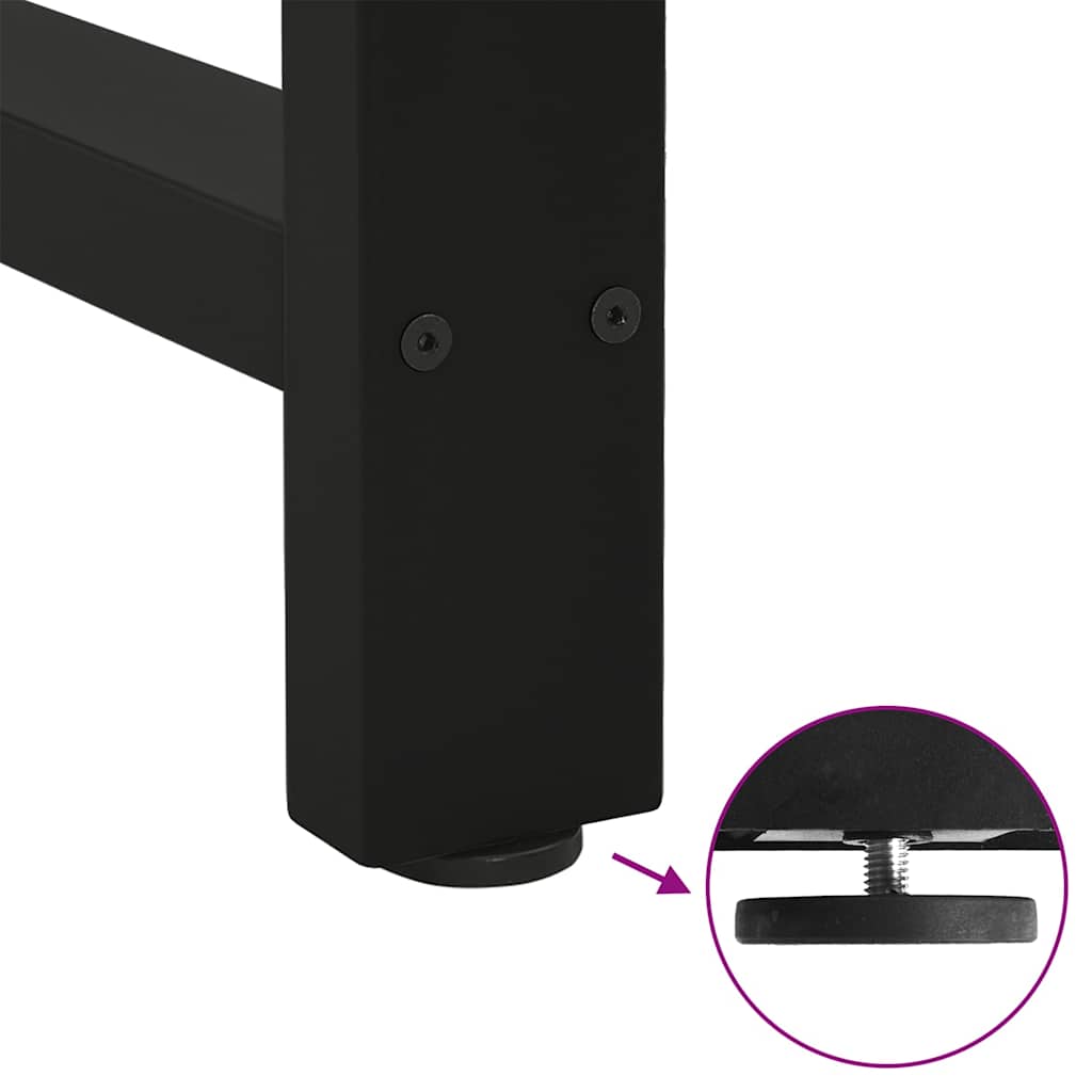 2 db fekete acél étkezőasztal láb 100 x (72-73) cm