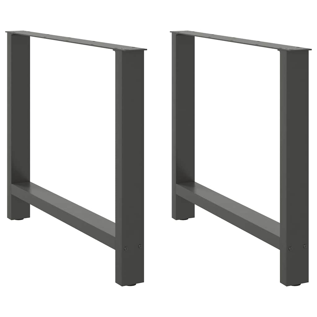 2 db antracitszürke acél étkezőasztalláb 100 x (72-73) cm