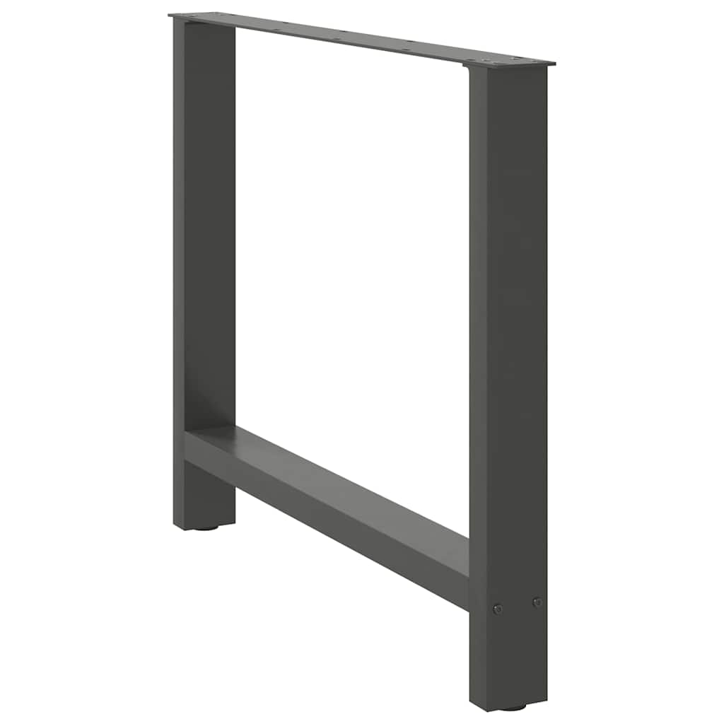 2 db antracitszürke acél étkezőasztalláb 100 x (72-73) cm