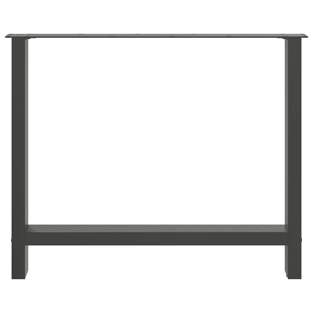 2 db antracitszürke acél étkezőasztalláb 100 x (72-73) cm