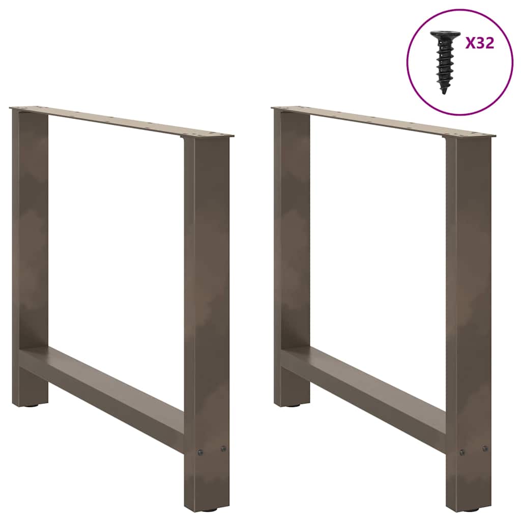 2 db natúr acél étkezőasztal láb 100 x (72-73) cm acél