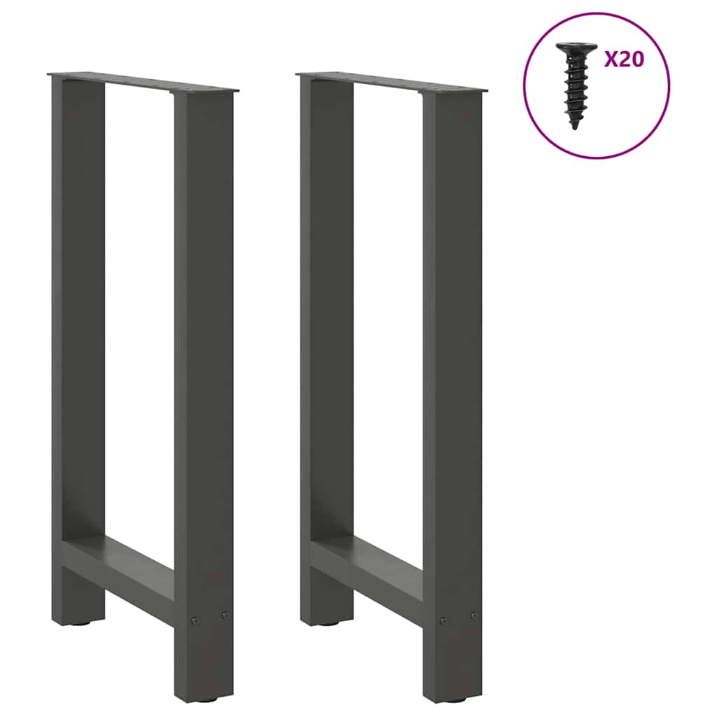 2 db antracitszürke acél bárasztalláb 40x(90-91) cm