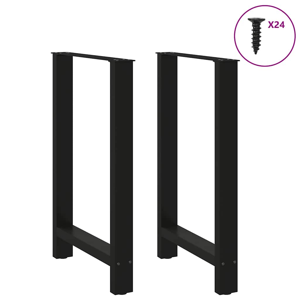 2 db fekete acél bárasztalláb 60 x (90-91) cm